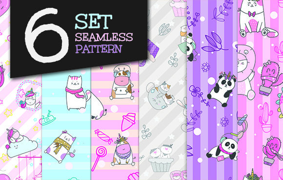 Cute Seamless Pattern Animals: A Versatile Design Set
