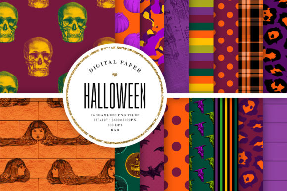 Halloween Seamless Digital Paper for Creators
