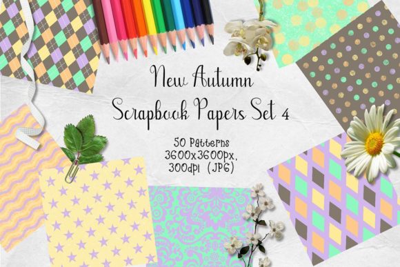 New Autumn Scrapbook Papers Set 4: Versatile Pastels
