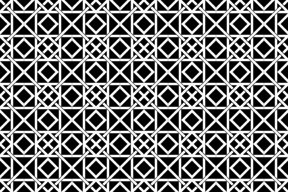 Oriental Style of Pattern Seamless: Geometric Trellis and Diagonal Square Design in Monochrome
