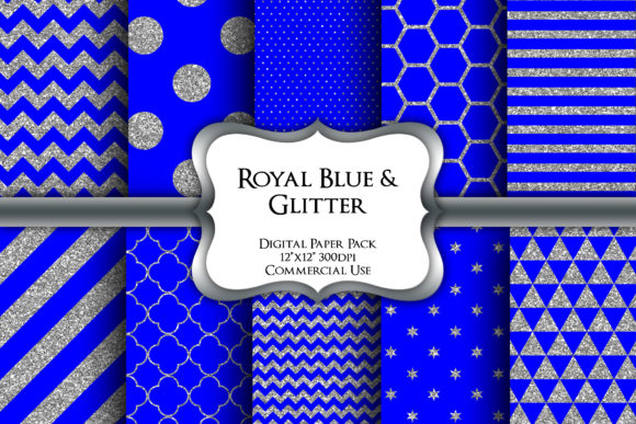 Unlock Creative Brilliance with a Blue Silver Glitter Digital Paper Pack