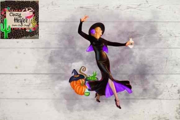 Vintage Witch Booze Halloween PNG: Creative Uses