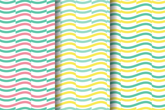 Wave Pastel Zig Zag Pattern Vector Set
